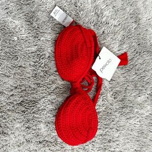 NWT Peixoto red crochet bikini top